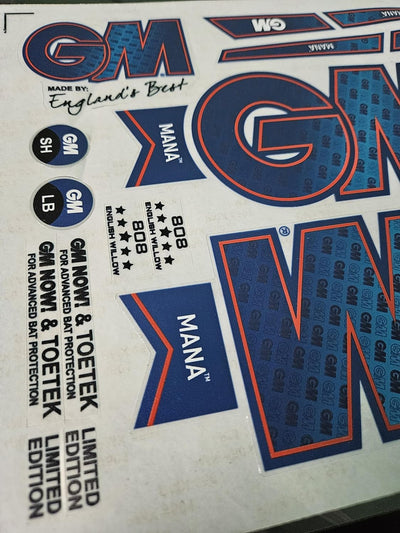 AYN Bat Sticker 4D Digital Embossed English Willow Fiber Tape Sports Accessories Protection, MNA Blue