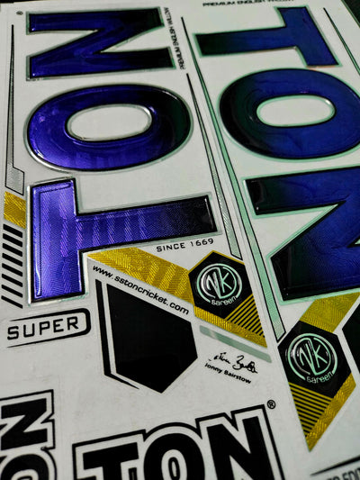 AYN Cricket Bat Sticker | 3D Embossed English Willow Fiber Tape | GUTS Blue