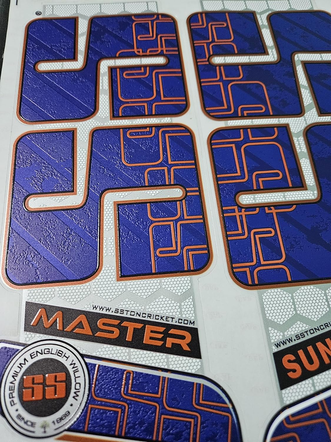 AYN Cricket Bat Sticker 4D Digital Embossed English Willow Fiber Tape Sports Accessories Protection, MSTR Blue