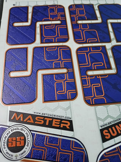 AYN Cricket Bat Sticker 4D Digital Embossed English Willow Fiber Tape Sports Accessories Protection, MSTR Blue