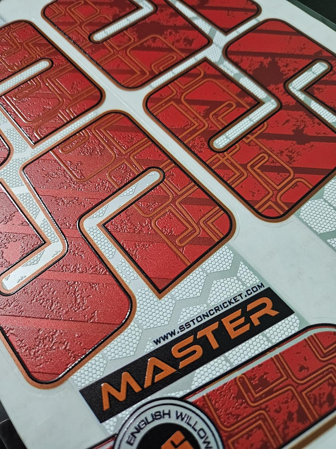 AYN Cricket Bat Sticker 4D Digital Embossed English Willow Fiber Tape Sports Accessories Protection, MSTR Red