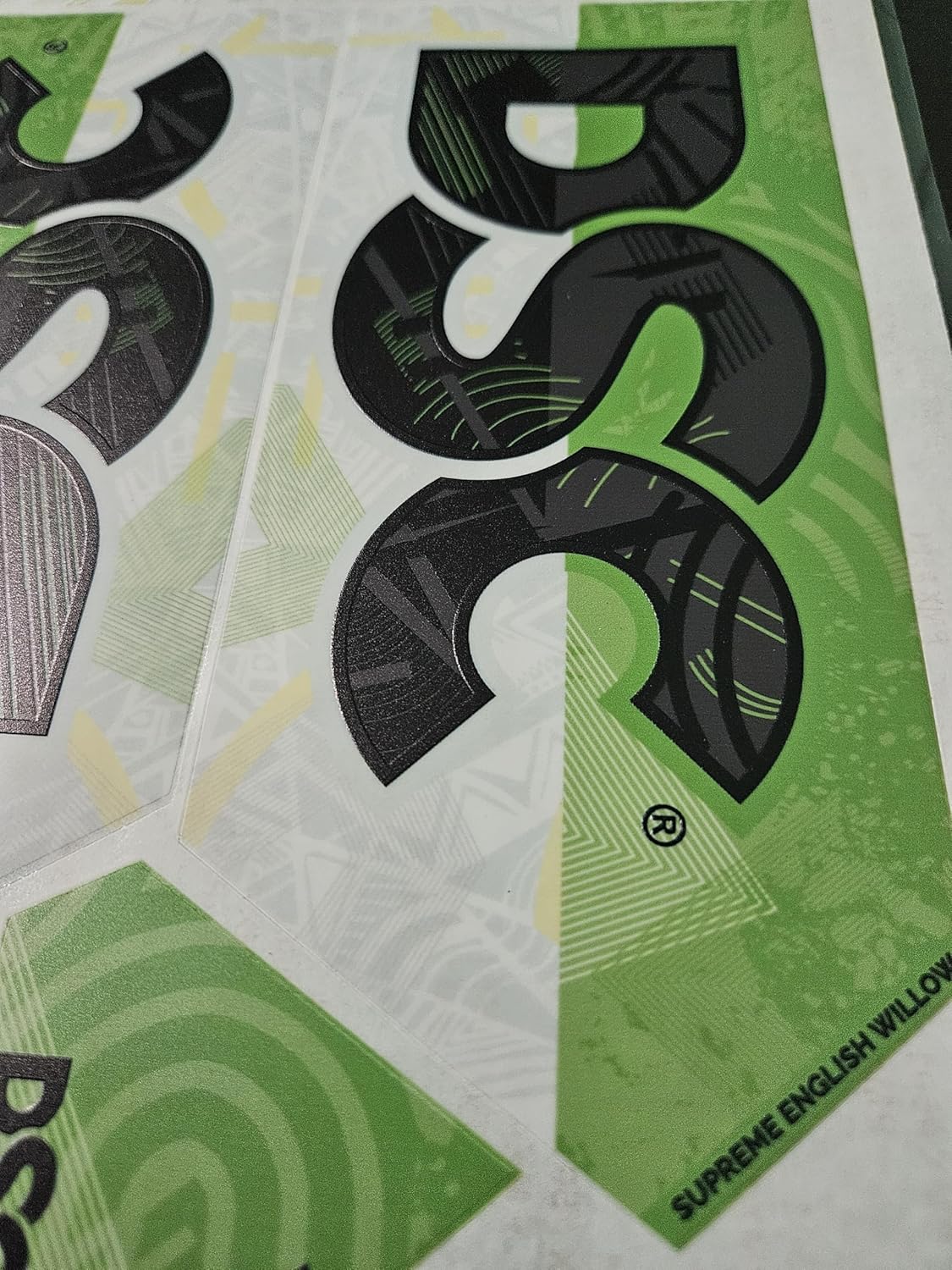 AYN Cricket Bat Sticker 4D Digital Embossed English Willow Fiber Tape Sports Accessories Protection, STPI Green